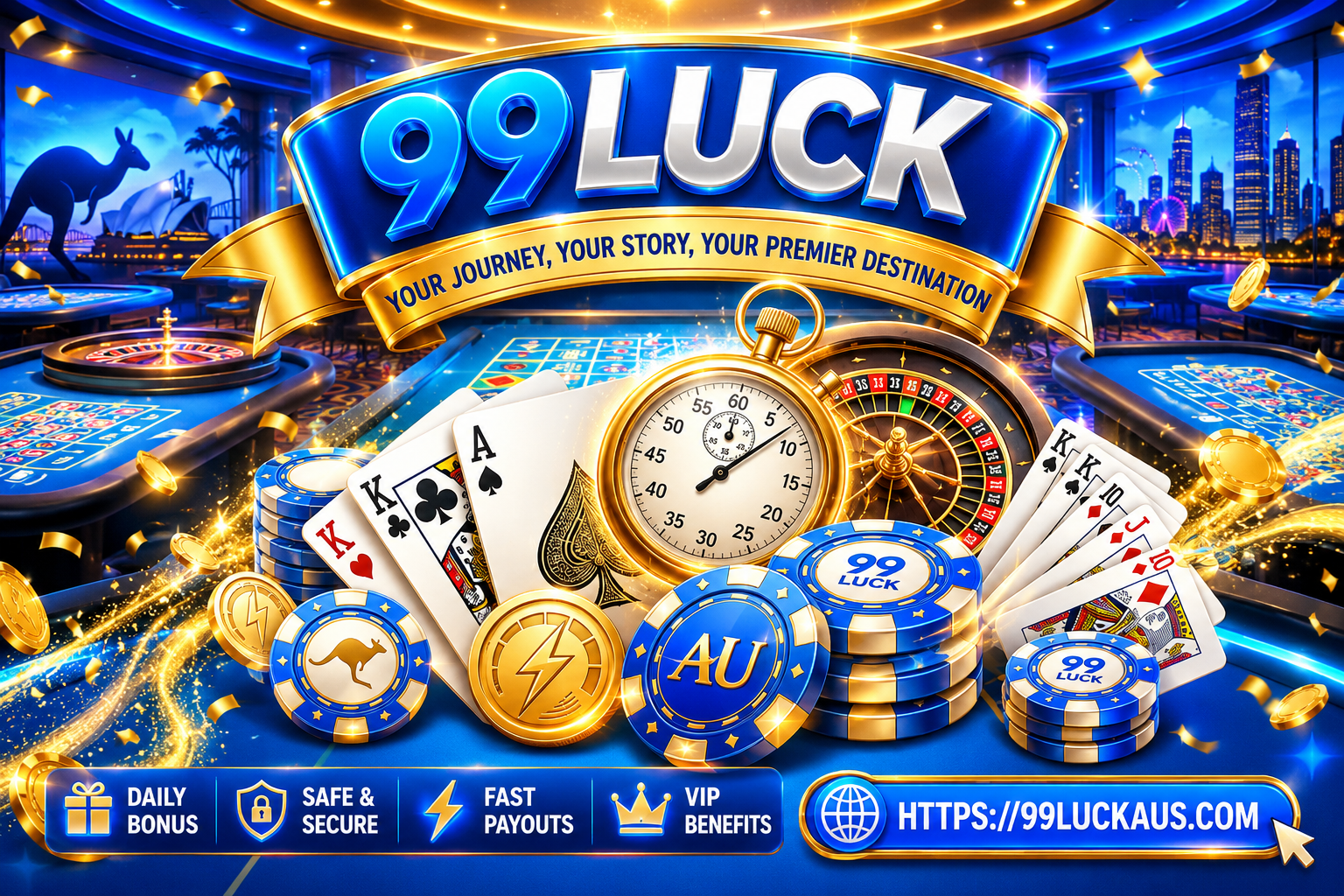 99LUCK Australia casino journey hero visual