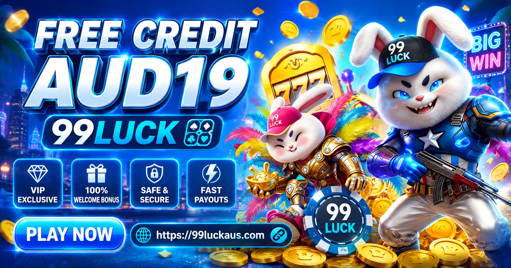 99LUCK new register free 29 jackpot banner