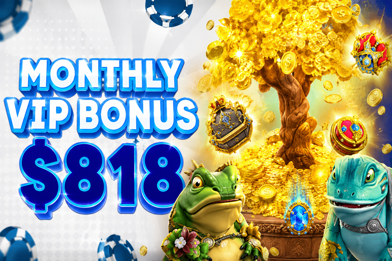 99LUCK monthly VIP bonus promotion