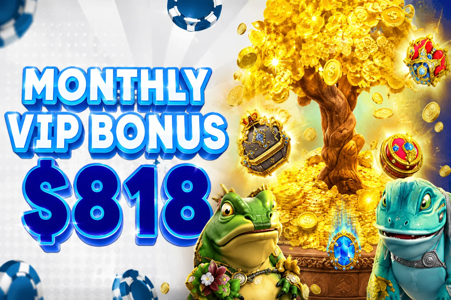 99LUCK monthly VIP bonus promotion