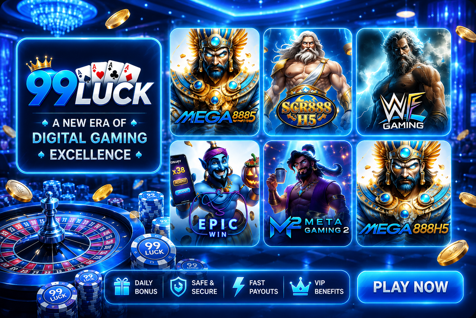 99LUCK digital gaming excellence casino game provider visual