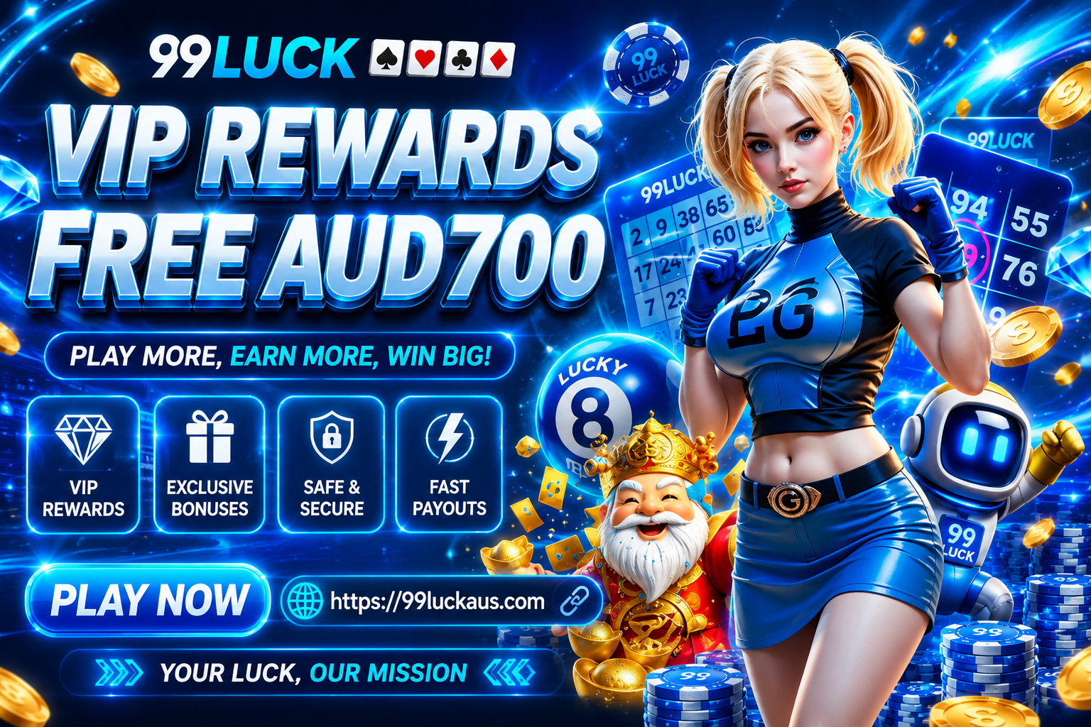 99LUCK VIP rewards free AUD700 promotion